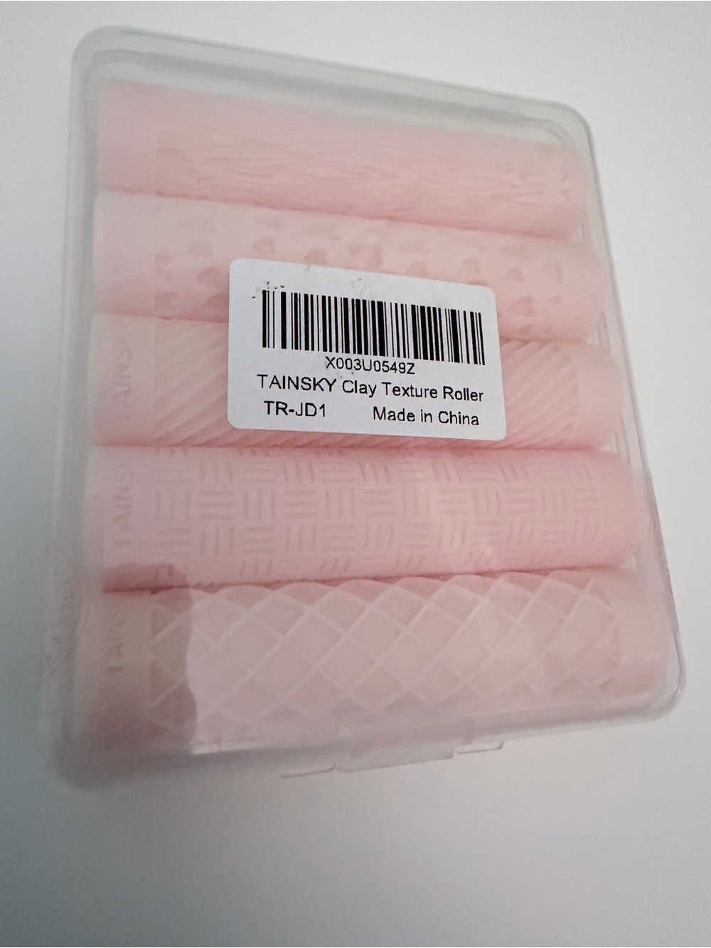 Pink Clay Texture Roller Set - 6 Pattern Rollers